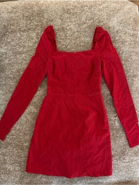 Mi Ami Red Long-Sleeve Body Con Mini Dress